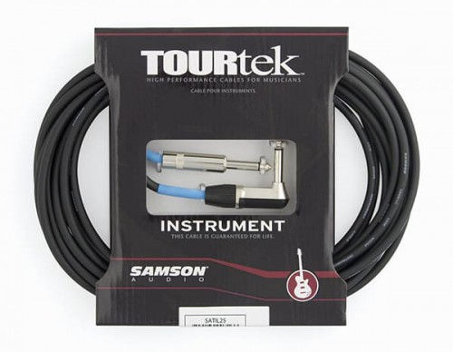 Samson TIL25 кабель 1/4"Jack-1/4"Jack(угловой), 7,6 м, черный превью 1