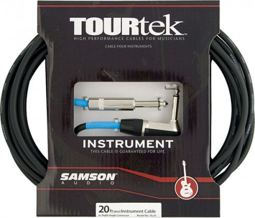 Samson TIL20 кабель 1/4"Jack-1/4"Jack(угловой), 6 м, черный превью 1