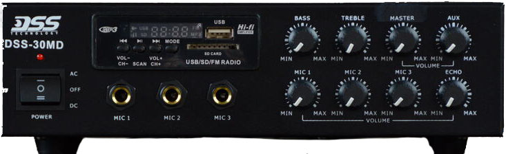 DSS-30MD микшер-усилитель, 30 Вт, MP3/SD/FM/Bluetooth фото 0
