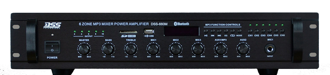 DSS-660M Трансляционный микшер-усилитель, 60 Вт, 6 зон фото 0