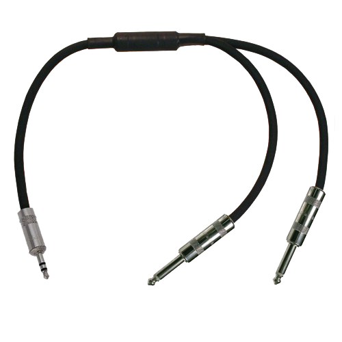 RapcoHorizon YN-P-3 Y-кабель 1 м, 1х 3,5 мм Jack -> 2 х 6,35 мм Jack, черный. 