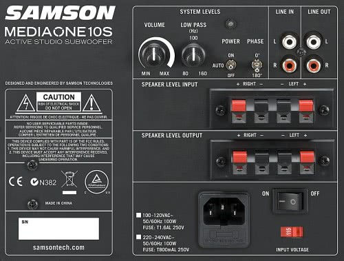 Samson MediaOne 10S активный студийный сабвуфер 100 Вт превью 3