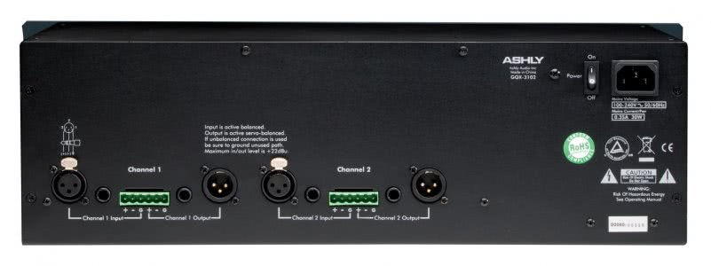 Ashly GQX-3102 графический стерео эквалайзер 2х31 полос, фейдеры 45 мм превью 2